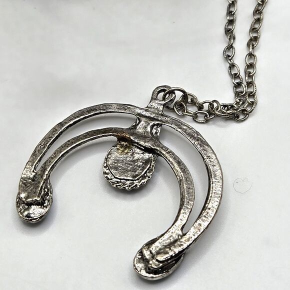 "5/$25" Silvertone Faux Turquoise Southwestern Pendant 25" Chain Necklace - Picture 7 of 8